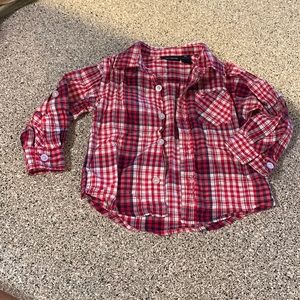 Tommy Hilfiger Baby unisex White red Multicoloured Checkered Long Sleeves Shirt